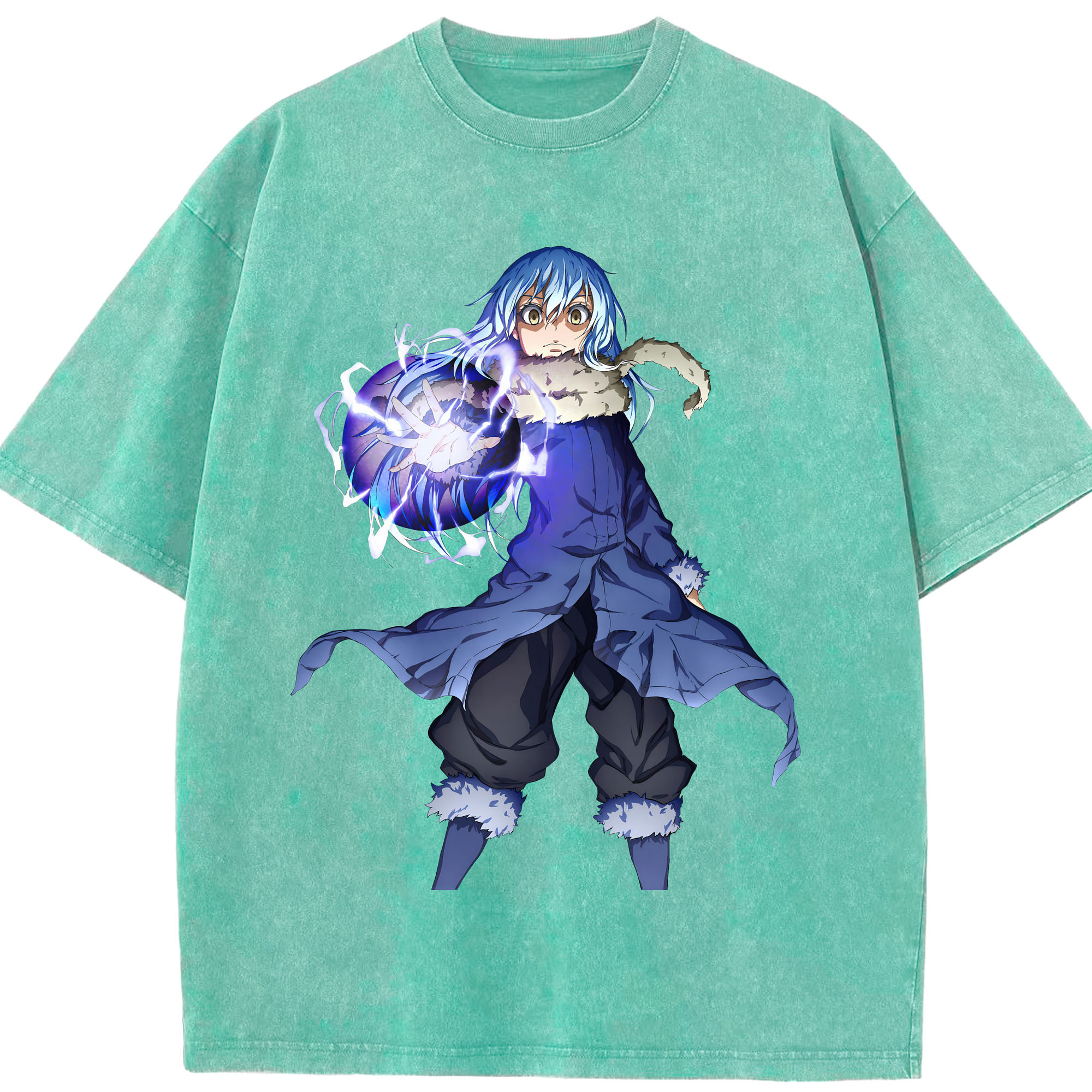 （画像用） 転スラ Regarding Reincarnated to Slime 綿100% ヴィンテージ風 半袖Tシャツ（フロントプリント）
